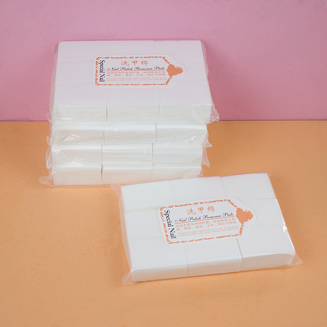 High Quality 500 Pcs Thicker Large Nail Polish Remover Pads Cotton Lint Free Nail Wipes