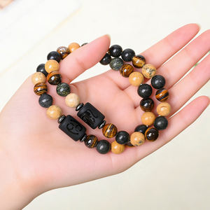 Braccialetti con perline in pietra naturale in offerta speciale, gioielli con cristalli energetici, braccialetto con cristalli dei 12 segni zodiacali con carte. - Product Image 5