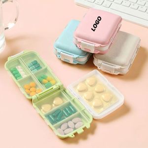 Promotional Portable 3-Tier <b>Pill</b> Organizer Box, Custom Folding Plastic Travel Medicine <b>Case</b> with 8 Compartments - Product Image 1