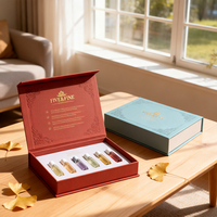 Boîte d'emballage écologique pour échantillons de parfum de voyage avec fermeture magnétique, design rigide laminé mat pour les marques de cosmétiques