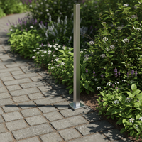 Poteau de main courante carré en acier inoxydable, résistant à la rouille, moderne, pour villa, jardin, balcon, escalier, extérieur, à fixation au sol, pour clôtures de sécurité