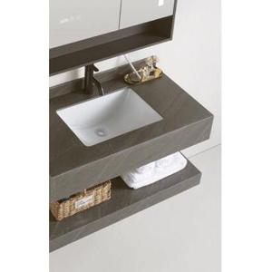 Mueble de Baño Flotante Negro Ouni con Espejo Inteligente Integrado, Lavabo de Cerámica y Gabinete de Pared - Product Image 3