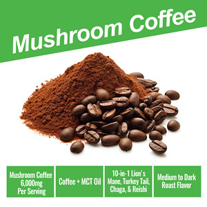 Poudre de café aux champignons Marque Blanche : Favorise la récupération et est riche en antioxydants avec supplément de santé Crinière de lion - Product Image 3