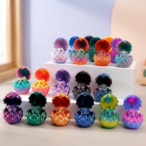 Ensemble de figurines d'œufs de dragon imprimés en 3D, ornement fantastique à faire éclore, dégradé de couleurs, décoration de bureau, cadeau - Product Image 5