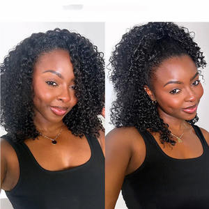 Perruque mi-longue bouclée crépue en cheveux humains purs, qualité supérieure, nouvelle collection, vente chaude, pour le commerce extérieur - Product Image 2