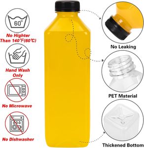 Botella de Plástico para Jugo de 500 ml (16 oz) con Logotipo Personalizado, Libre de BPA, Forma Redonda con Tapa Negra, VANTUR Y-26105-17 - Product Image 3