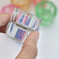 Fournitures pour Ongles Tasse en Verre Transparent Outil de Manucure Verre Liquide pour Ongles Tasses Dappen