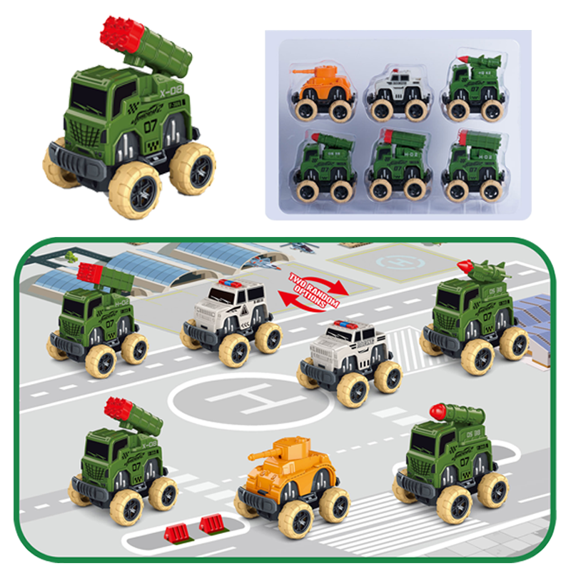 6 véhicules militaires