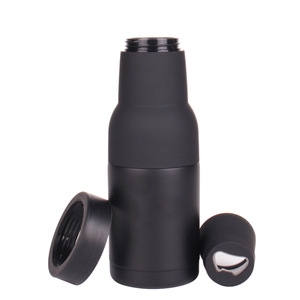 4 1 Double-Walled Stainless Steel Vacuum Insulated Sublimation Blank Customizable Minimalist Can <b>Cooler</b> 16oz Tumbler Dual Top - Product Image 1