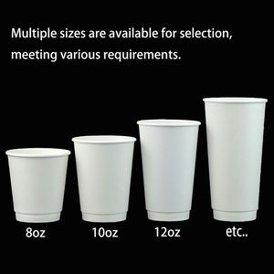 Gobelet en papier kraft à double paroi personnalisable, écologique, de qualité alimentaire, avec revêtement PE gaufré, pour boissons gazeuses, compostable - Product Image 2