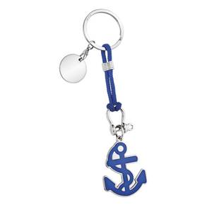 Portachiavi Personalizzabile con Ancora Blu in Silicone e PVC Morbido con Apribottiglie in Metallo - Product Image 1