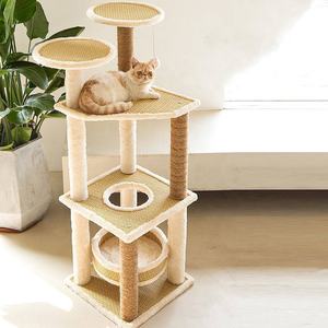 Menara cakar kucing furnitur rumah mainan kucing pohon tempat tidur gantung hewan peliharaan bingkai mainan kucing papan garuk memanjat bingkai - Product Image 3