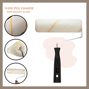 Rouleau à peinture en polyamide, poils de 14 mm, pour murs intérieurs et extérieurs, peintures à base d'eau et de silicone, outil de peinture - Product Image 1