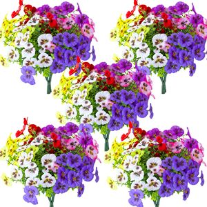 Bouquet d'orchidées artificielles <span class=keywords><strong>de</strong></span> qualité supérieure, multicolores, en soie, <span class=keywords><strong>pour</strong></span> décorations extérieures, jardinières, balcons et jardins. - Product Image 6