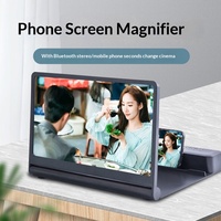 F12 Private-Mold 3D Creative Phone Screen Magnifier 12-Inch Stand, Speaker Nirkabel yang Dapat Diputar dengan Kartu.