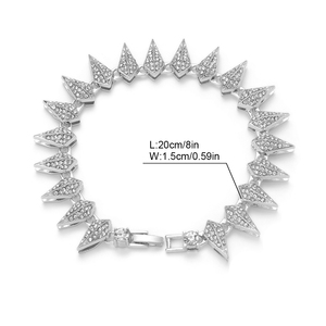 Nuevo diseño puntiagudo cadena cubana Espinosa con gargantilla de Miami con diamantes de imitación, accesorio brillante de Hip hop para <span class=keywords><strong>discotecas</strong></span>, fiestas - Product Image 4