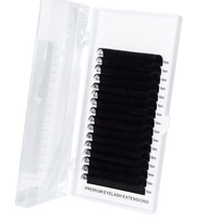 Fait à la main, vente chaude, noir mat coréen PBT pur noir Volume cachemire cils Extension de cils