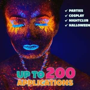 12 palet cat wajah belahan pelangi, cat wajah kue dengan kuas profesional cat wajah uv non-toksin - Product Image 4