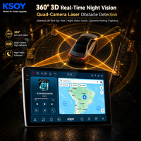 Radio Mobil Android KSOY-08 9 Inch, Sistem Multimedia GPS DSP, Layar Sentuh QLED, Wireless CarPlay, 8+128G, FM RDS