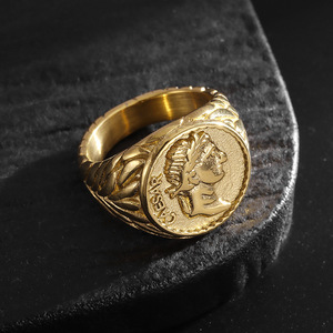 Anillo del Imperio Romano de Julio César, Acero Inoxidable, Diseño de Moneda Antigua, Joyería Masculina, Regalo - Product Image 4