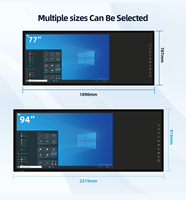 Pizarra Interactiva Inteligente EIBOARD de 94 Pulgadas, 4K UHD, Táctil IR, Antideslumbrante, para Laboratorio STEM, Aula de Ciencias, Educación