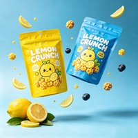Sachets refermables de qualité alimentaire prêts à être expédiés pour bonbons Lemon Crunch, avec logo personnalisé imprimé, emballage pour snacks
