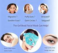 Masque facial en gel de perles pour thérapie chaude/froide avec peluche douce réutilisable, compresses de glace congelables et micro-ondables, masque facial chaud et froid