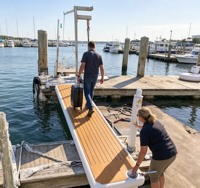 Passerelle gonflable durable et élégante, échelle d'accès gonflable portable pour bateau, yacht et plateforme flottante
