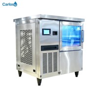 Machine à glaçons intégrée sous comptoir à faible bruit avec fonction de désinfection par lumière bleue et refroidissement par air pour la production de glaçons cubiques commerciaux