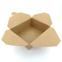Boîte à lunch jetable en papier kraft imprimée en flexographie personnalisée, avec lamination mate/brillante, logo pour les restaurants de sushis à emporter, emballage alimentaire