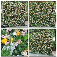 Mur de fleurs artificielles roses fait main de haute qualité pour événements de mariage et de demande en mariage, panneau floral de fond, décoration de mariage