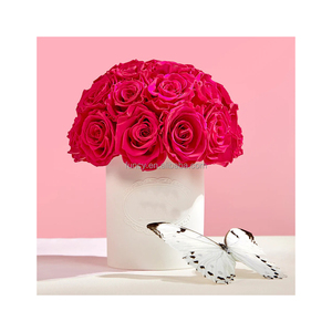 Su misura a forma di cupola fatto a mano reale naturale eterno Bouquet rosa conservato fiori <span class=keywords><strong>in</strong></span> <span class=keywords><strong>vaso</strong></span> di ceramica - Product Image 2