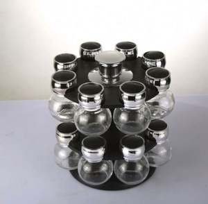 Offre Spéciale : 16 Bouteilles à Épices Modernes en Métal Rotatives avec Support de Rangement en Plastique pour Restaurants et Bars - Product Image 4