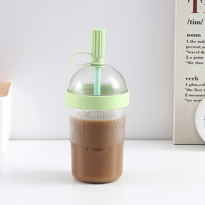 Nuevo Vaso Tritan con Asa, Reutilizable, Ecológico, Impermeable, Térmico, Multicolor, Portátil para Viajes, para Leche y Té - Product Image 1