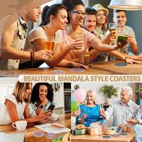 Ensemble de dessous-de-plat carrés en céramique Mandala moderne pour théière, personnalisables par sublimation, avec base en liège, écologiques pour usage intérieur - Vente en gros