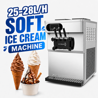 Machine à glace molle professionnelle neuve, 2 saveurs, 110V/220V, haute productivité, trémie en acier inoxydable pour les boutiques de desserts
