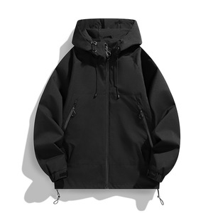 Aoyema personnalisé unisexe printemps automne extérieur <span class=keywords><strong>imperméable</strong></span> manteau de sport <span class=keywords><strong>coupe</strong></span>-<span class=keywords><strong>vent</strong></span> fermeture éclair hommes femmes voyage alpinisme <span class=keywords><strong>veste</strong></span> - Product Image 5