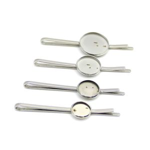 Base de pince à cravate en acier inoxydable, 4 pièces, matériel de fabrication de bijoux DIY, accessoire pour cheveux, accessoire vestimentaire - Product Image 1