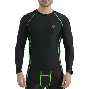 Camiseta Deportiva de Compresión para Gimnasio y Fitness, de Algodón/Poliéster, de Secado Rápido, Transpirable, de Manga Larga, Lisa, para Hombre - Product Image 1