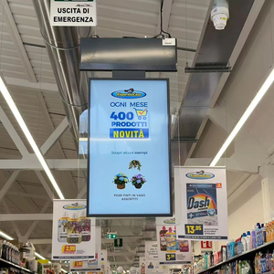Pantalla LCD para ventana de <span class=keywords><strong>supermercado</strong></span> interior de 43-55 pulgadas, ambos lados, 700 liendres, pantalla de doble cara, menú Digital, colgante de techo - Product Image 1