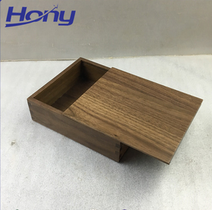 Dark Wood Display Case <strong>Wedding</strong> <strong>Card</strong> <strong>Box</strong> Chest Black Walnut Storage <strong>Box</strong> with Slide Top for Home Office Table Organizer - Product Image 5