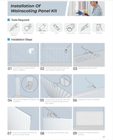 Kit de lambris PS-Design moderne étanche à l'humidité et à l'eau | Aspect bois/pierre | Panneau mural facile à installer pour le ménage