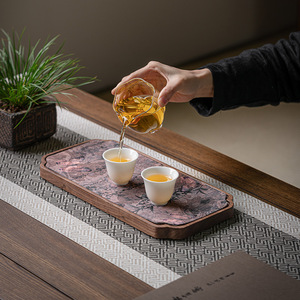 Walnut Wood Rectangular Dry Brewing Tray Handmade Durable Kung Fu <b>Tea</b> <b>Set</b> Home <b>Tea</b> Table Tray - Product Image 3