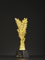 Trophée en résine de style art populaire classique personnalisé, plaque plaquée or, logo personnalisé, inscription, décoration de maison économique, modèle