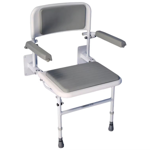 Factory Supply Adjustable Rust Proof Wall Mounted Folding Shower Seat <b>Stool</b> with Armrest - Product Image 1