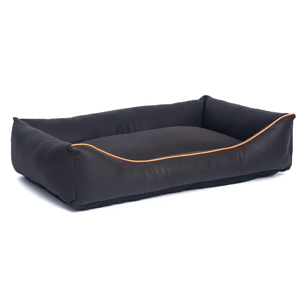 PU Product pet luxury dog leather beds With Removable cushion