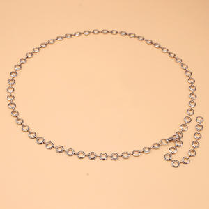 Chaîne de taille en métal tendance, en alliage de zinc, à simple rangée, avec inscription en caractères Oracle, anneau rond, chaîne de corps pour usage quotidien - Product Image 2