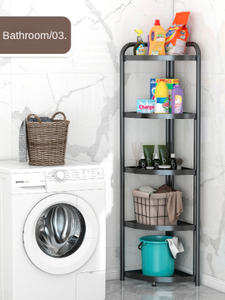 Estante de Almacenamiento Triangular Plegable, para Baño, Cocina, Estante de Almacenamiento para Huecos, sin Perforaciones, Estante de Almacenamiento de Múltiples Niveles - Product Image 4