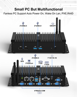 HYSTOU Nouveau Mini PC industriel 6 RS232 COM HD VGA Core I7 8550U/i5 8250U Linux Win 10/11 4GB DDR4 SSD Ordinateur de bureau sans ventilateur