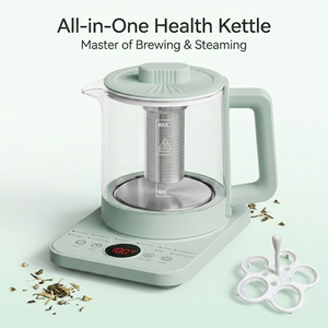 <span class=keywords><strong>Bollitore</strong></span> <span class=keywords><strong>Elettrico</strong></span> Multifunzione per la Salute 1.8L in Vetro Borosilicato <span class=keywords><strong>con</strong></span> <span class=keywords><strong>Infusore</strong></span> e Portauova, Timer Digitale Preimpostato - Product Image 3